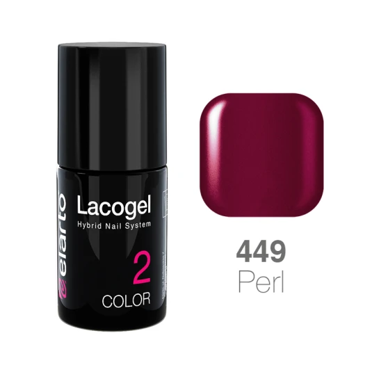 Lakier hybrydowy Lacogel nr 449 - czerwone wino perła 15ml