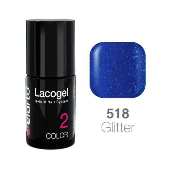Lakier hybrydowy Lacogel nr 518 - indygo brokat 15ml
