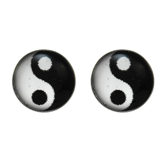 Kolczyki czarno-białe Yin Yang 2szt. 7512-0600 173