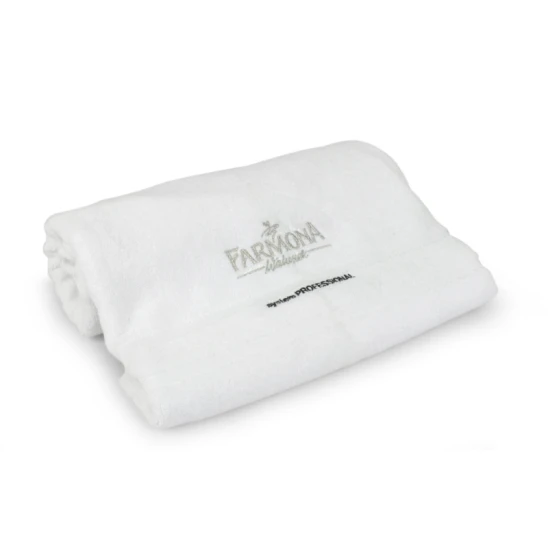 Ręcznik frotte biały z logo 50 x 100cm