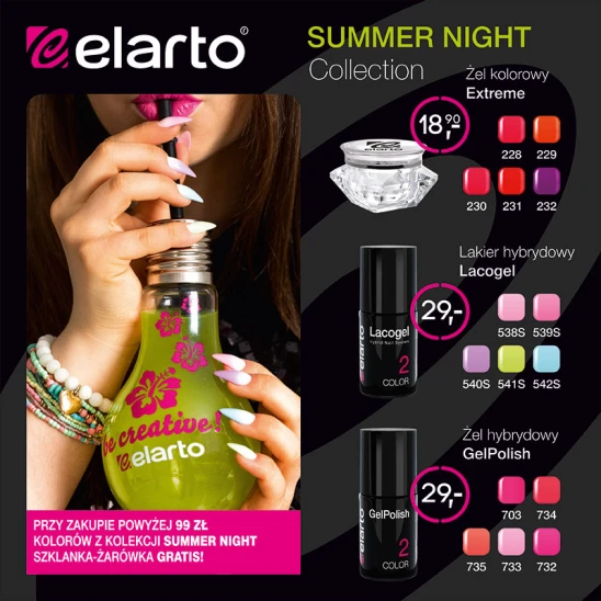 Kolory z kolekcji Summer Night + GRATIS szklanka-żarówka