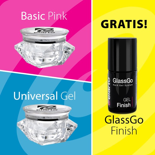 Żel Basic Pink + Żel Uniwersal Gel + GRATIS top GlassGo Żel Basic Pink + Żel Uniwersal Gel + GRATIS top GlassGo