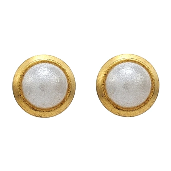 Kolczyki 7511-0301 biała perła w złotej oprawie 2szt