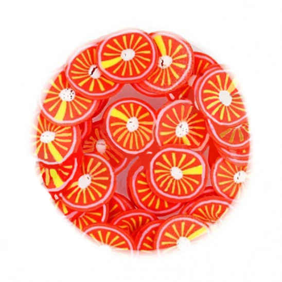 Plasterki pomarańczy z masy fimo różnokolorowe