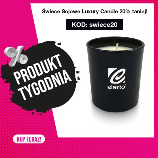 Kod zniżkowy -20% na świece sojowe elarto Luxury Candle
