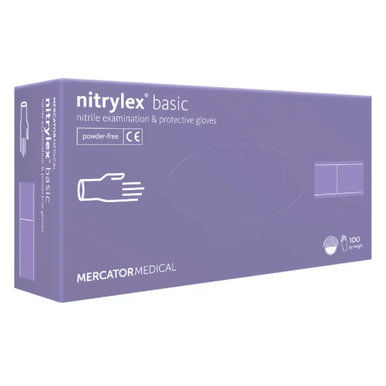 Rękawiczki nitrylowe bezpudrowe Mercator (S) 100szt