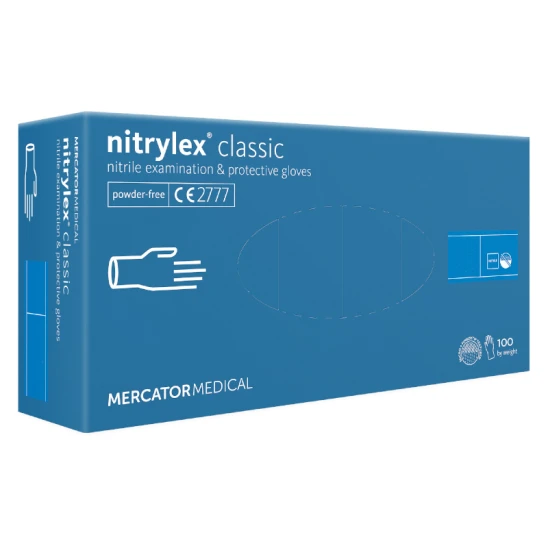 Rękawiczki nitrylowe bezpudrowe Mercator Nitrylex Classic (S) 100szt