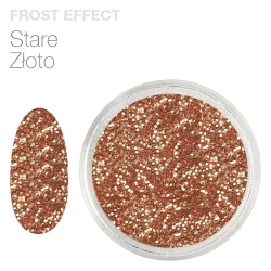 Pyłek do zdobienia paznokci z efektem szronu Frost Effect (stare złoto)