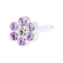 Kolczyk przekłuciowy Daisy Violet/Crystal 5mm plastik medyczny