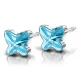 Kolczyki ozdobne Butterfly Aquamarine 5mm plastik medyczny 2szt