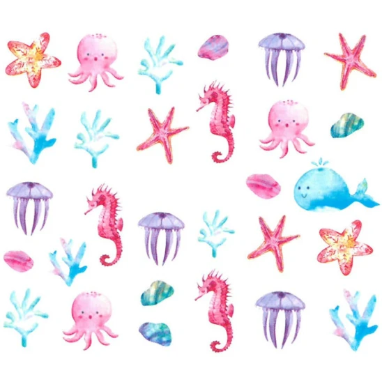 Naklejki wodne do zdobienia paznokci Aqua World Nail Art Stickers