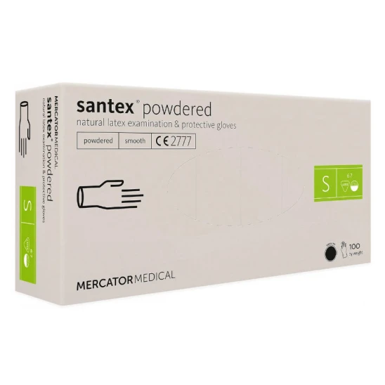 Rękawiczki lateksowe pudrowe Santex Latex (S) 100szt