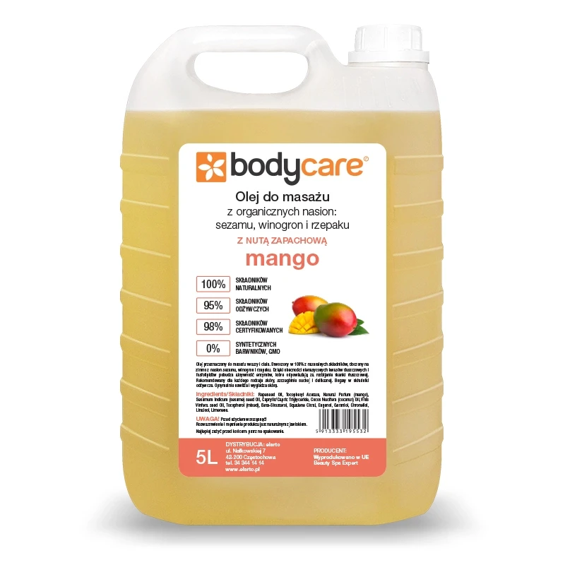 Olej do masażu ciała i twarzy z nutą zapachową mango 5l