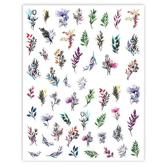 Naklejki do zdobienia paznokci Romantic Flowers Nail Art Stickers