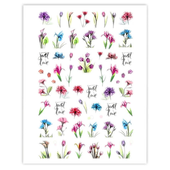 Naklejki do zdobienia paznokci Just Love Flowers Nail Art Stickers
