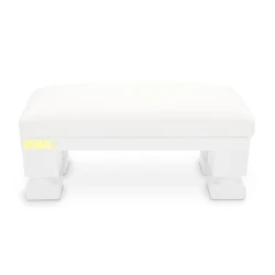 Podpórka pod dłoń wysoka z białej ekoskóry z regulacją wysokości