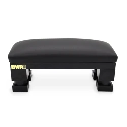 Podpórka pod dłoń wysoka z czarnej ekoskóry z regulacją wysokości