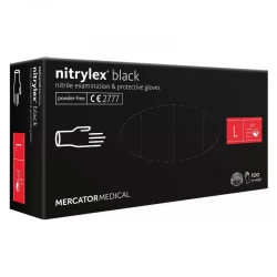 Rękawiczki nitrylowe bezpudrowe Nitrylex Black (L) 100szt