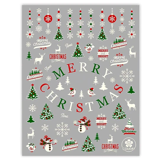 Naklejki do zdobienia paznokci Merry Christmas Nail Art Stickers