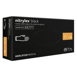 Rękawiczki nitrylowe bezpudrowe Nitrylex Black (XS) 100szt