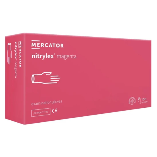 Rękawiczki nitrylowe bezpudrowe Nitrylex Magenta (S) 100szt