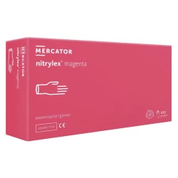 Rękawiczki nitrylowe bezpudrowe Nitrylex Magenta (M) 100szt