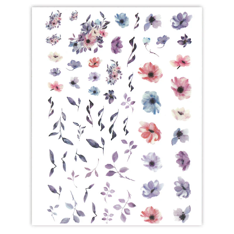 Naklejki do zdobienia paznokci Delicate Flowers Nail Art Stickers