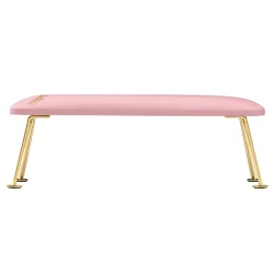 Podpórka pod dłoń wysoka Momo obita różową ekoskórą