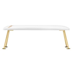 Podpórka pod dłoń wysoka Momo obita białą ekoskórą