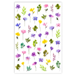 Naklejki do zdobienia paznokci Colorful Flowers Nail Art Stickers