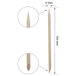 Patyczki drewniane pomarańczowe 11cm (szpic / skos) 100szt