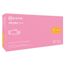 Rękawiczki nitrylowe bezpudrowe Nitrylex Pink (XS) 100szt