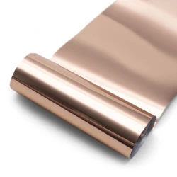 Folia transferowa do zdobienia paznokci Metallic Chrome Rose Gold 100cm