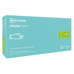 Rękawiczki nitrylowe bezpudrowe Nitrylex Green (S) 100szt