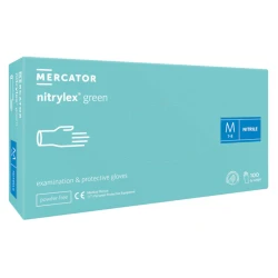 Rękawiczki nitrylowe bezpudrowe Nitrylex Green (M) 100szt