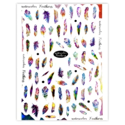 Naklejki do zdobienia paznokci Watercolor Feathers Nail Art Stickers