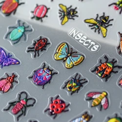 Naklejki do zdobienia paznokci Colorful Insects Nail Art Stickers