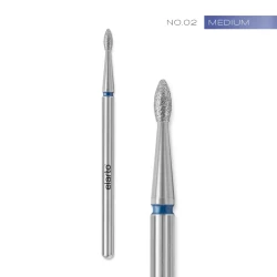 Frez No2 mini łezka / płomień z nasypem diamentowym 1,8x3mm