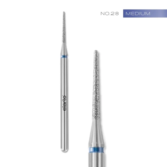 Frez No28 stożek zaokrąglony igiełka z nasypem diamentowym 1x10mm