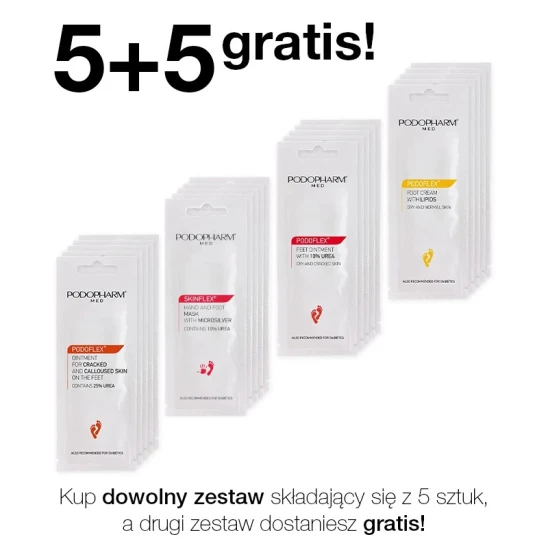 5+5 GRATIS maści i kremy do dłoni i stóp Podopharm 10ml