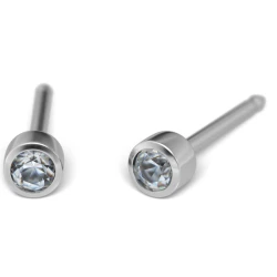 Kolczyk do przekłuwania uszu 7532-0204 Brylant w srebrnej oprawie 3mm