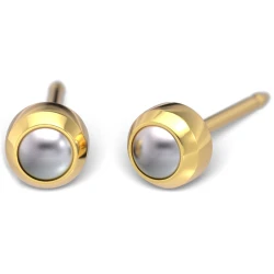 Kolczyk do przekłuwania uszu 7511-0301 Perła w złotej oprawie 4mm