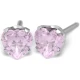 Kolczyk do przekłuwania uszu 7522-0885 Cubic Zirconia Heart Cut różowe Serce