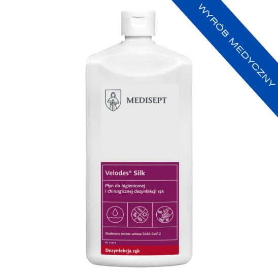 Płyn Velodes Silk do higienicznej i chirurgicznej dezynfekcji rąk 1000ml