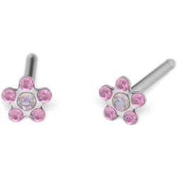 Kolczyk BABY do przekłuwania uszu 7582-60155 Stokrotka w odcieniach różu