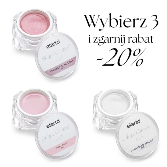Wybierz 3 żele budujące elarto Shape Control Gel 5g i zgarnij rabat -20%
