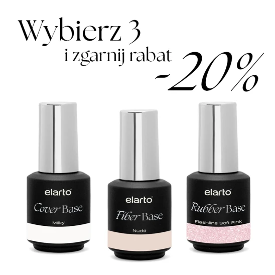 Wybierz 3 bazy hybrydowe elarto 7ml i zgarnij rabat -20%