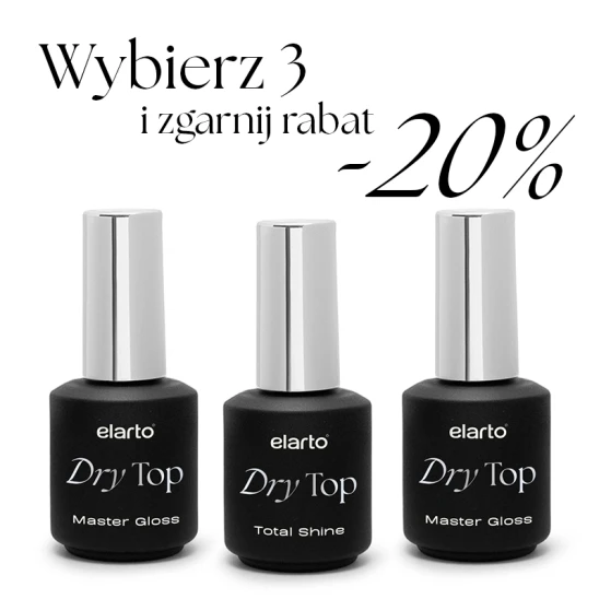 Wybierz 3 topy hybrydowe elarto 15ml i zgarnij rabat -20%