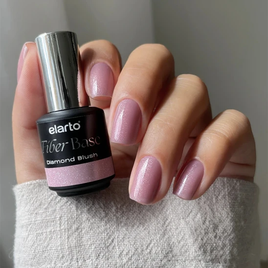 Baza hybrydowa z włóknami fiberglass Fiber Base Diamond Blush 15ml