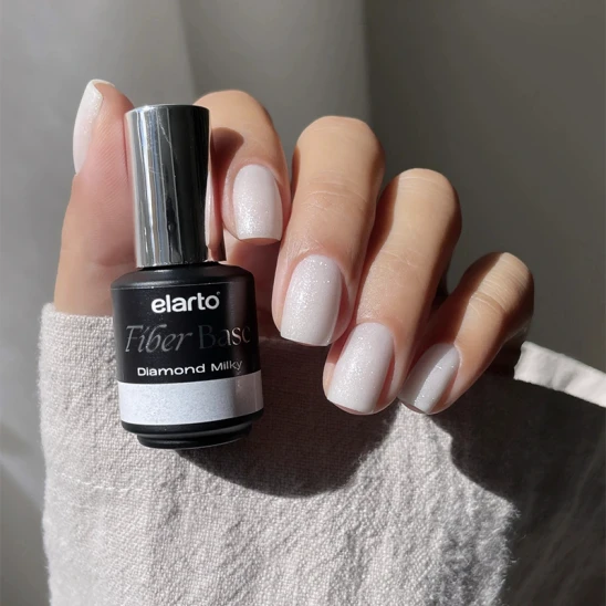 Baza hybrydowa z włóknami fiberglass Fiber Base Diamond Milky 15ml